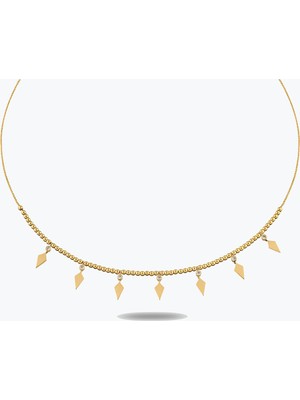 Goldium Jewellery Taşlı Baklava Desen 7 Zambak Kolye