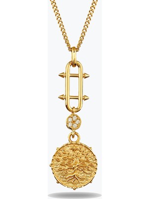 Goldium Jewellery Tasarım Hayat Ağaci Damga Kolye