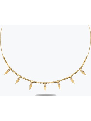 Goldium Jewellery Taşlı Mini 7 Zambak Kolye