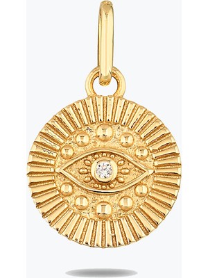 Goldium Jewellery Taşlı Göz Kolye Charm