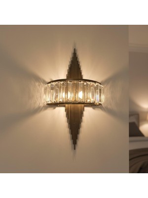 Elizim Home Lighting Taşlı Üçgen Ledli Eskitme Pilli Aplik