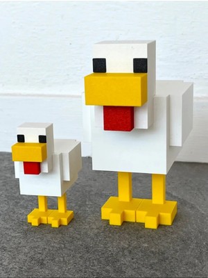 Oko Design Eco Lounge Minecraft Tavuk Figürü 15 cm – Piksel Stil Dekor + Şapka