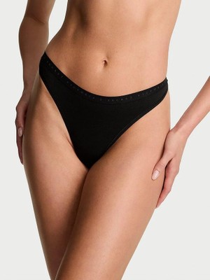 Victoria's Secret Derin Bacak Kesimli Scoop Tanga - Siyah