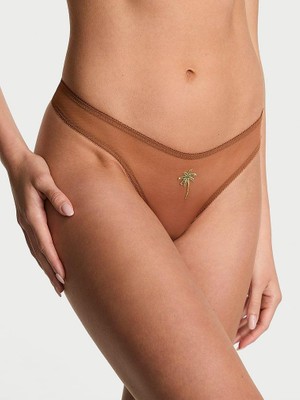 Very Sexy Flirty Tül Tanga - Karamel