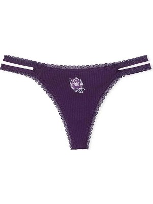 Pink Wink Dantelli Askılı Tanga - Mor