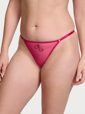 Very Sexy Flirty File Ayarlanabilir V-String Külot - Kiraz Çiçeği