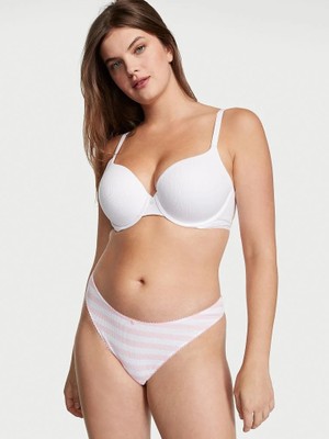 Victoria's Secret Fitilli Derin Bacak Kesimli Tanga Külot - Pembe Şerit