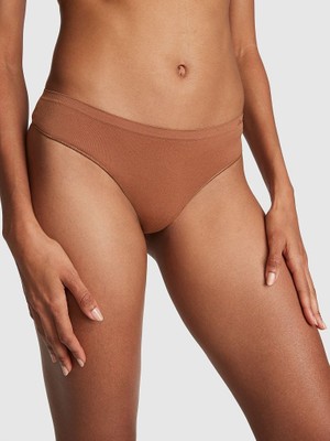 Pink Seamless Tanga Külot - Karamel