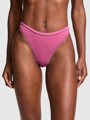 Pink Seamless Derin Bacak Kesim Tanga - Gece Leylak Mavisi