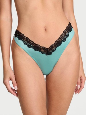 Very Sexy Dantelli Derin Bacak Kesim Tanga - (Tek Renk)