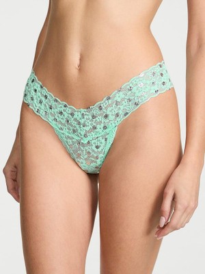 The Lacie Işıltılı Dantelli Tanga - Su Yeşili