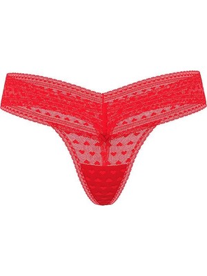 The Lacie Kalp Dantelli Tanga - Ruj Kırmızısı