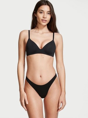 Victoria's Secret Esnek Pamuklu Derin Bacak Kesim Scoop Tanga - Siyah