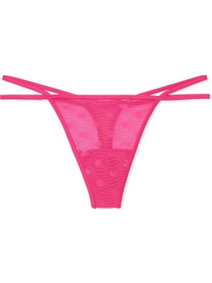 Pink Dantel Detaylı Tanga Külot - Büyülü Pembe