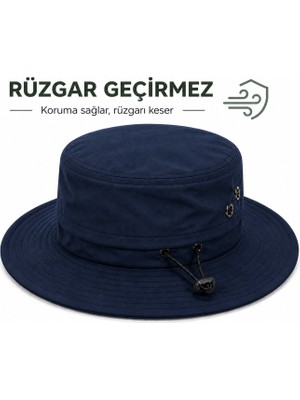 Reva Unisex Safari Şapka – Rüzgar Geçirmez & File Detaylı Çok Amaçlı Şapka