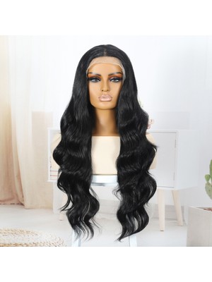 Kaia Life Siyah Fiber Sen Su Daalı Tül Peruk