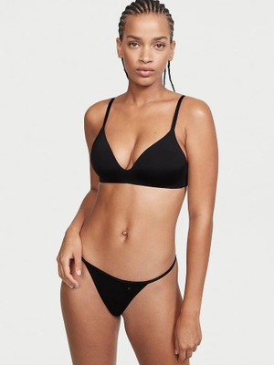 Victoria's Secret Victoria's Secret Esnek Pamuklu V-String Külot - Siyah