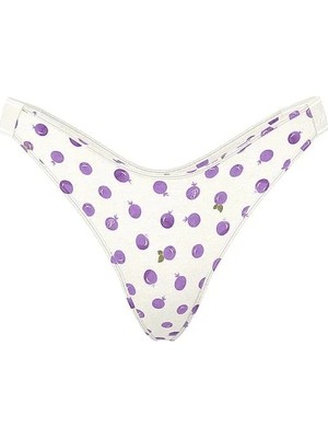 Pink Logolu Pamuklu Derin Bacak Kesim Tanga - (Tek Renk)