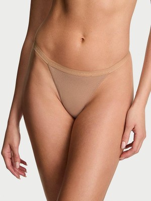 Victoria's Secret Esnek Pamuklu V-String Külot - Praline