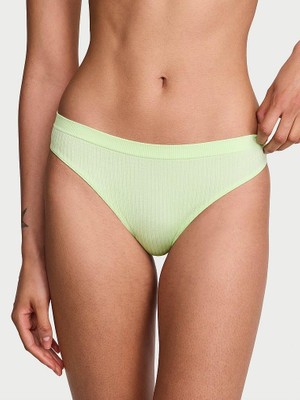 Seamless Seamless Ince Ribanalı Tanga - Fıstık Yeşili