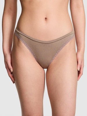 Pink Seamless Derin Bacak Kesim Tanga - Buzlu Kahve