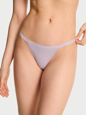 Victoria's Secret Esnek Pamuklu V-String Külot - Uçuk Lila