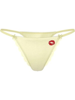 Victoria's Secret Tease Saten Kiss Derin Bacak Kesim Tanga - Limonata Sarısı
