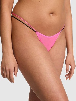 Pink Askılı Tül Mikro Tanga - (Tek Renk)