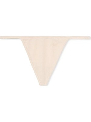 Pink Pamuklu V-String Külot - Şampanya