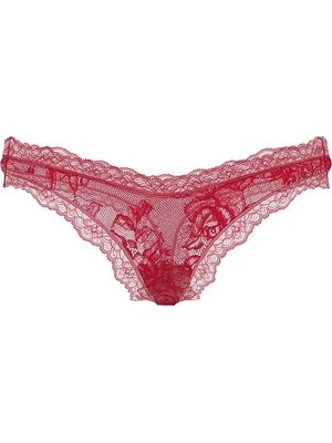 Very Sexy Gül Dantelli Derin Bacak Kesim Tanga - (Tek Renk)