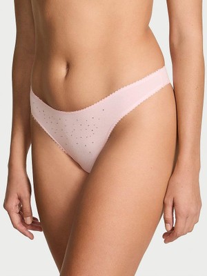 Victoria's Secret Esnek Pamuklu Işıltılı Tanga - Melek Pembesi