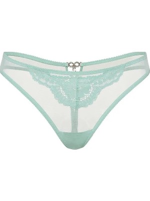 Dream Angels Dantelli Işıltılı Fiyonklu Tanga - Mavi