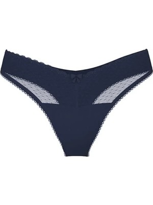 Victoria's Secret Dantelli Pointelle Derin Bacak Kesim Scoop Tanga - Antrasit