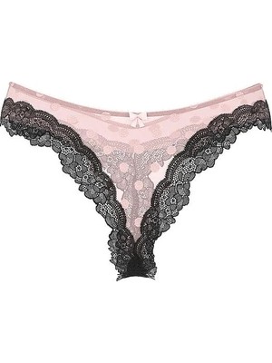 Victoria's Secret Tease Transparan Puantiyeli Derin Bacak Kesim Tanga - Melek Pembesi