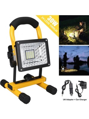 Kaia Life Br P30 IP65 Waterproof 20LED 30W Taşınabilir Şarjlı LED Projektör