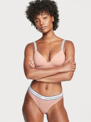 Victoria's Secret Logolu Pamuklu Tanga Külot - (Tek Renk)