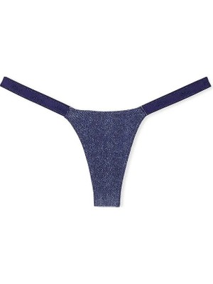 Pink Pamuklu Kot Görünümlü Mikro Tanga - (Tek Renk)