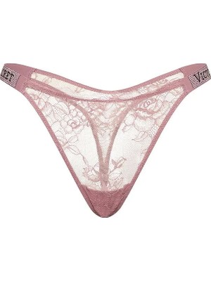 Very Sexy Işıltılı Askılı Gül Dantelli Külot - (Tek Renk)