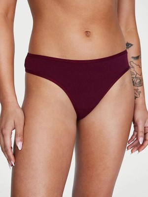 Victoria's Secret Logolu Pamuklu Tanga - Bordo