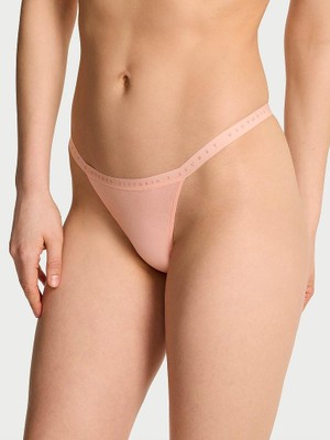 Victoria's Secret Esnek Pamuklu V-String Külot - Şeftali