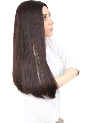 Kaia Life Fiber Sen Uzun Düz Peruk / Koyu Kahve
