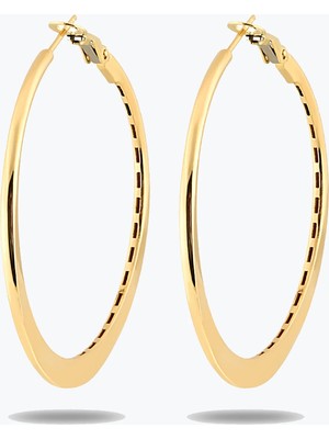 Goldium Jewellery Yassı Halka Küpe