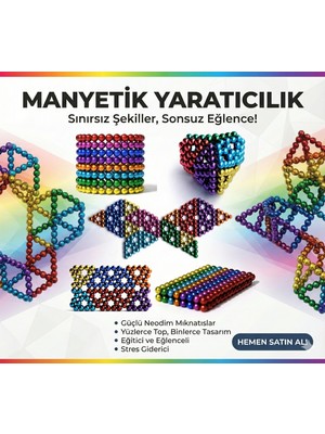 Kaia Life Sihirli Manyetik Toplar Dyum Mıknatıs Küp Bilye 216 Adet Cube Küp Dymium