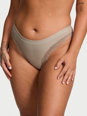Seamless Seamless Dantelli Tanga - Güvercin Grisi