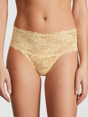 Pink Wink Geniş Bel Tanga - Sarı Çiçek Desenli