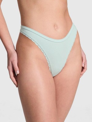 Pink Seamless Derin Bacak Kesim Tanga - Mavi