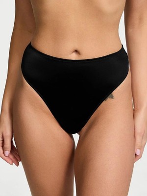 Very Sexy Pürüzsüz Yüksek Bel Askılı Tanga - (Tek Renk)