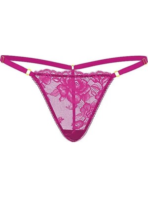 Very Sexy Dantelli Ayarlanabilir V-String Külot - (Tek Renk)