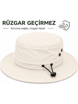 Reva Unisex Safari Şapka – Rüzgar Geçirmez & File Detaylı Çok Amaçlı Şapka