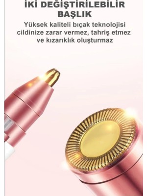 Kaia Life Çift Başlıklı Epilasyon Yüz Çene Işıklı Kıl Tüy Alma Mini Cep Epilasyonu